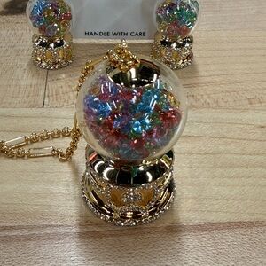 Kate Spade Gold Necklace with Multicolor Crystal Globe